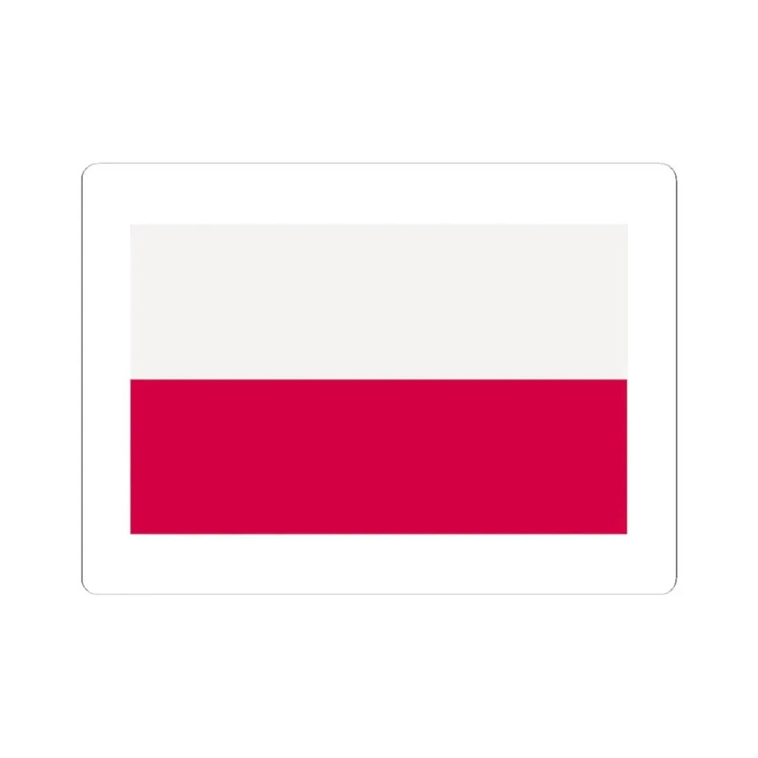 Flag of Poland-white bg (Poland) STICKER Vinyl Kiss-Cut Decal 4 Inch White - The Sticker Space