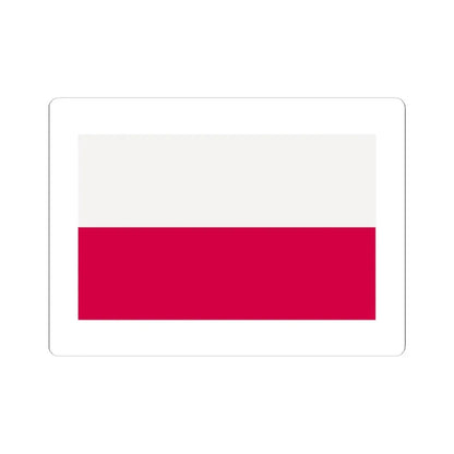 Flag of Poland-white bg (Poland) STICKER Vinyl Kiss-Cut Decal 4 Inch White - The Sticker Space