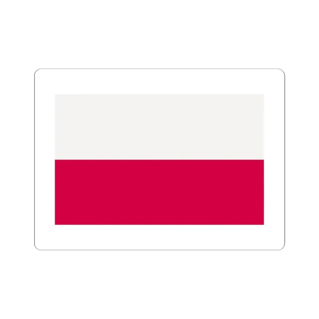 Flag of Poland-white bg (Poland) STICKER Vinyl Kiss-Cut Decal 6 Inch White - The Sticker Space