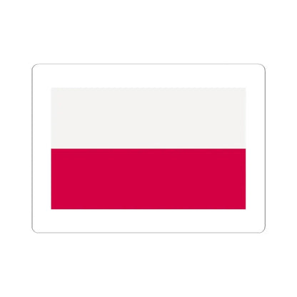 Flag of Poland-white bg (Poland) STICKER Vinyl Kiss-Cut Decal 6 Inch White - The Sticker Space