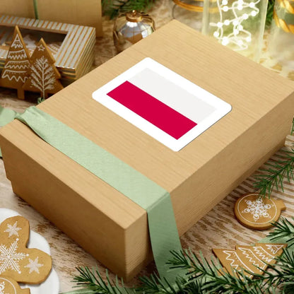 Flag of Poland-white bg (Poland) STICKER Vinyl Kiss-Cut Decal - The Sticker Space