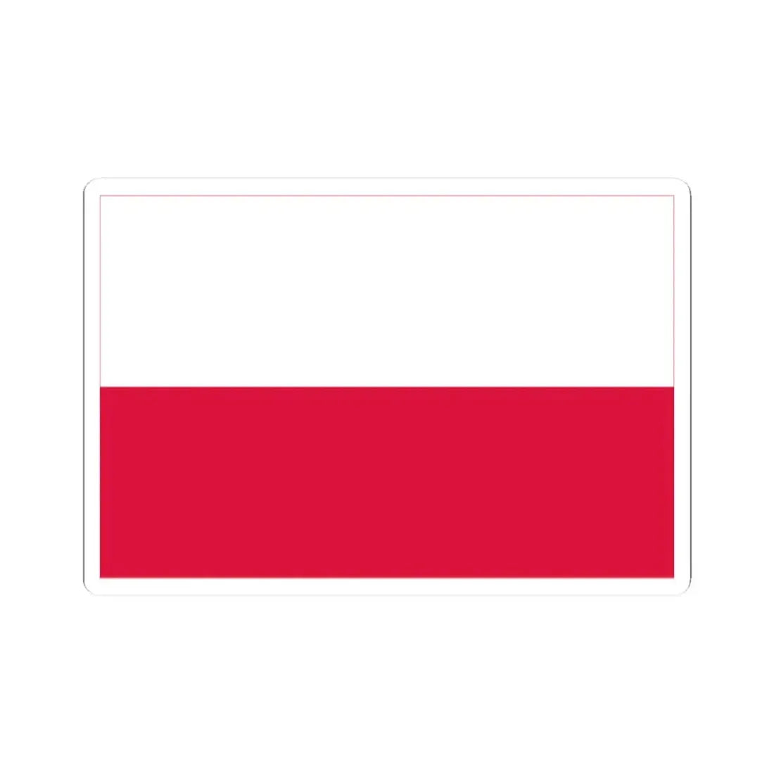 Flag of Poland with border (Poland) STICKER Vinyl Kiss-Cut Decal 2 Inch White - The Sticker Space
