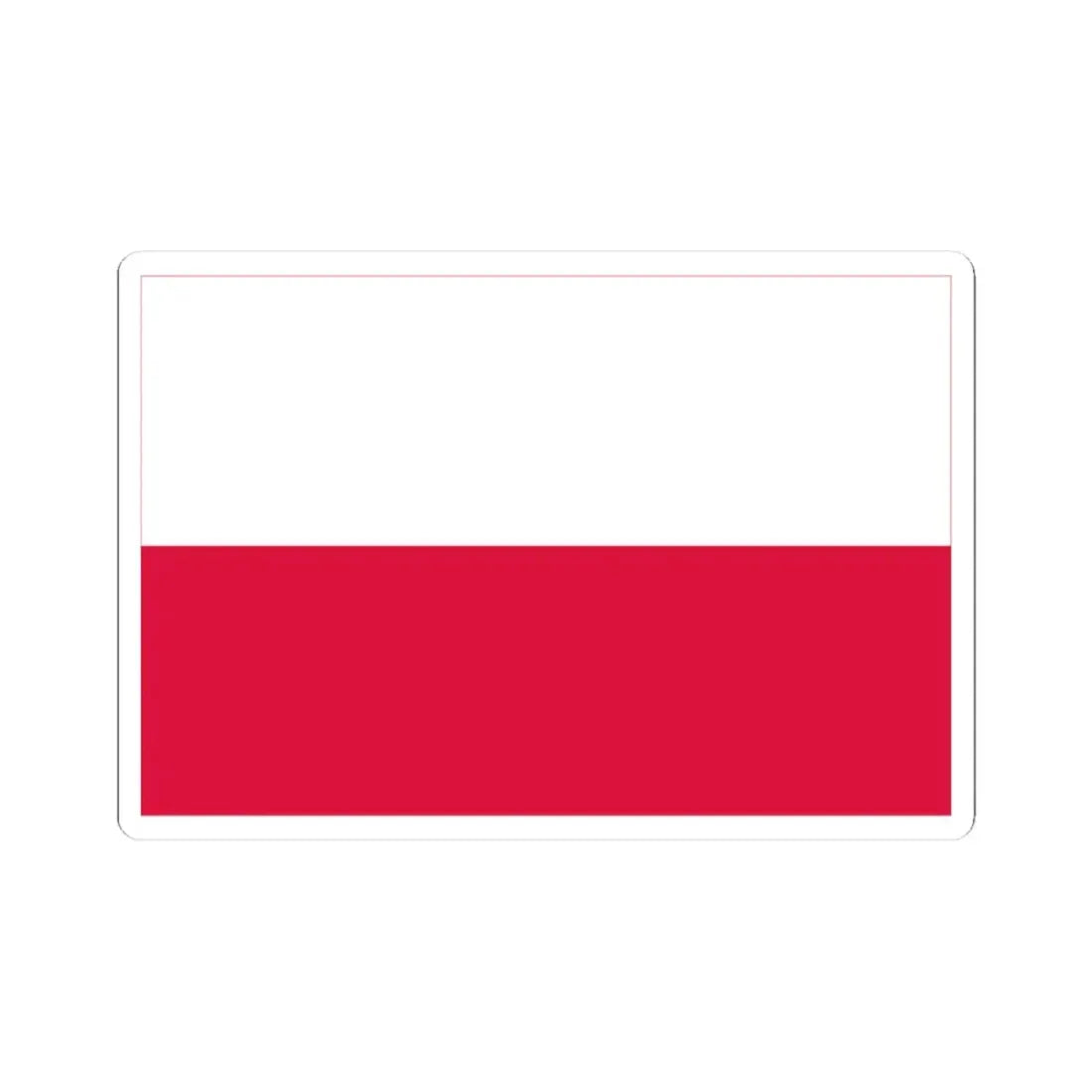 Flag of Poland with border (Poland) STICKER Vinyl Kiss-Cut Decal 3 Inch White - The Sticker Space