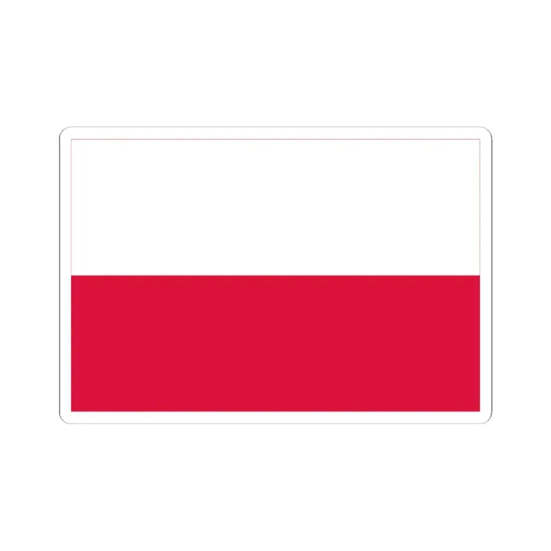 Flag of Poland with border (Poland) STICKER Vinyl Kiss-Cut Decal 6 Inch White - The Sticker Space