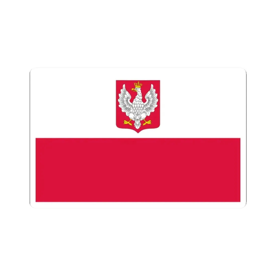 Flag of Poland with coat of arms 1919-1928 (Poland) STICKER Vinyl Kiss-Cut Decal 2 Inch White - The Sticker Space