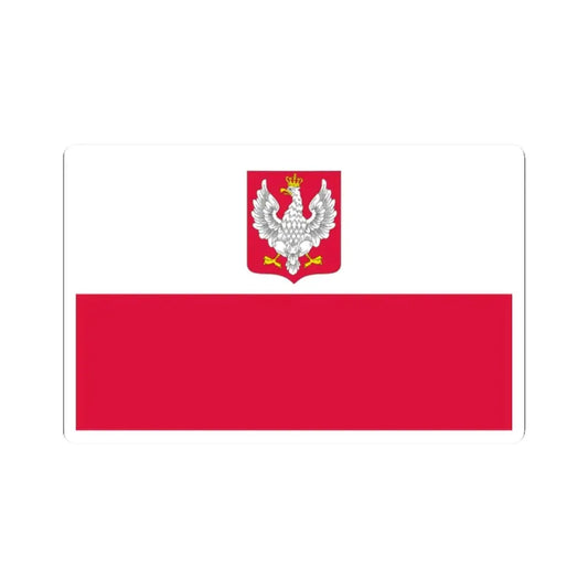 Flag of Poland with coat of arms 1919-1928 (Poland) STICKER Vinyl Kiss-Cut Decal 2 Inch White - The Sticker Space