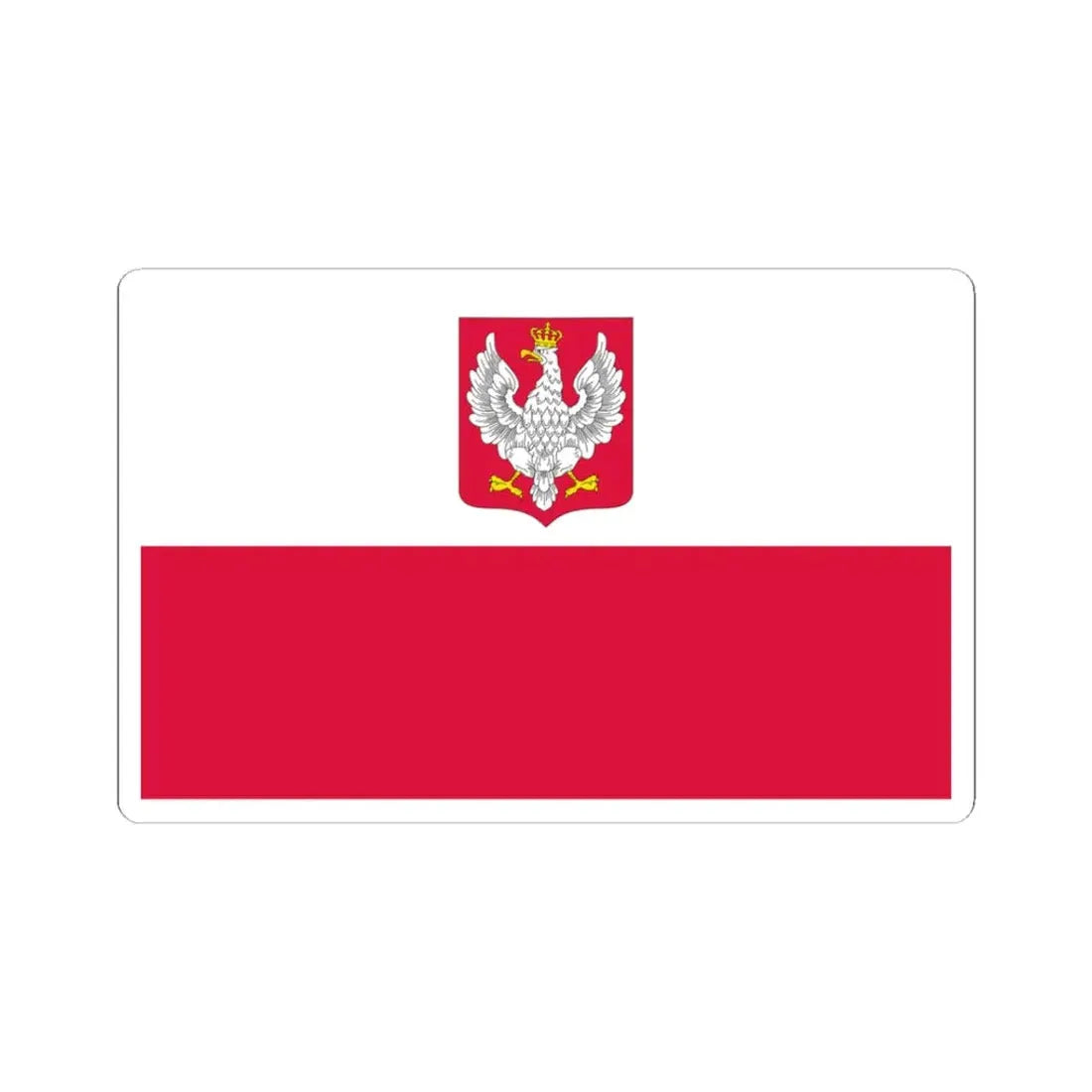 Flag of Poland with coat of arms 1919-1928 (Poland) STICKER Vinyl Kiss-Cut Decal 3 Inch White - The Sticker Space