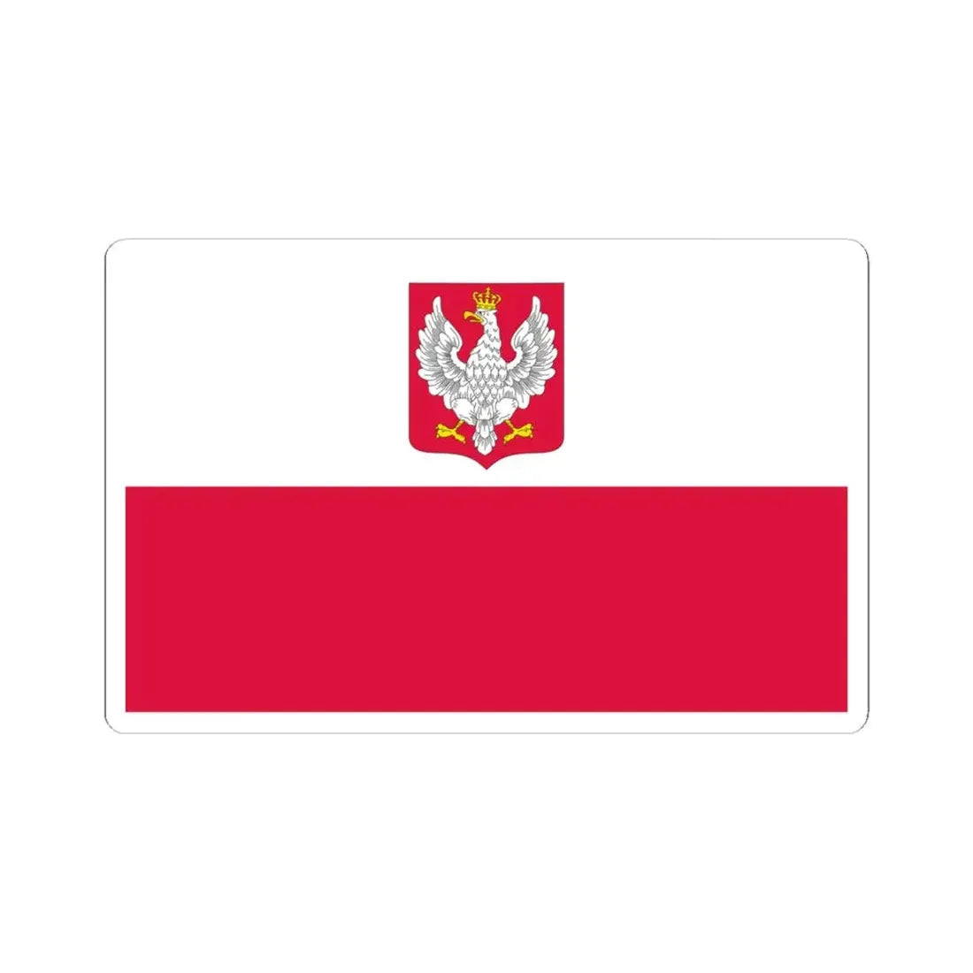 Flag of Poland with coat of arms 1919-1928 (Poland) STICKER Vinyl Kiss-Cut Decal 4 Inch White - The Sticker Space