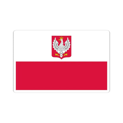 Flag of Poland with coat of arms 1919-1928 (Poland) STICKER Vinyl Kiss-Cut Decal 4 Inch White - The Sticker Space