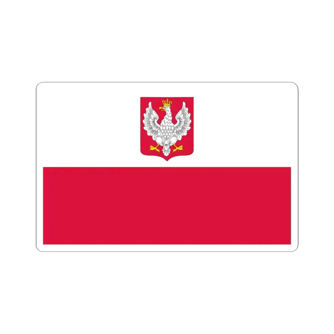 Flag of Poland with coat of arms 1919-1928 (Poland) STICKER Vinyl Kiss-Cut Decal 6 Inch White - The Sticker Space
