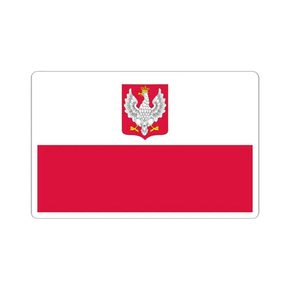 Flag of Poland with coat of arms 1919-1928 (Poland) STICKER Vinyl Kiss-Cut Decal 6 Inch White - The Sticker Space