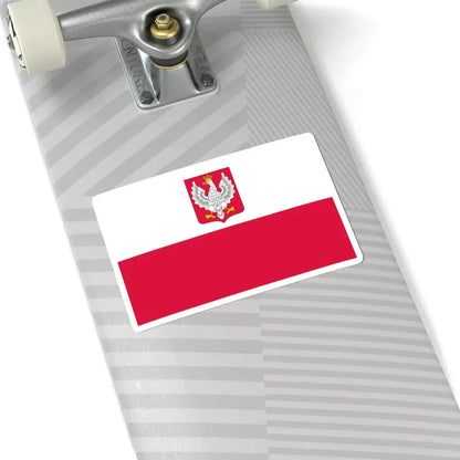 Flag of Poland with coat of arms 1919-1928 (Poland) STICKER Vinyl Kiss-Cut Decal - The Sticker Space