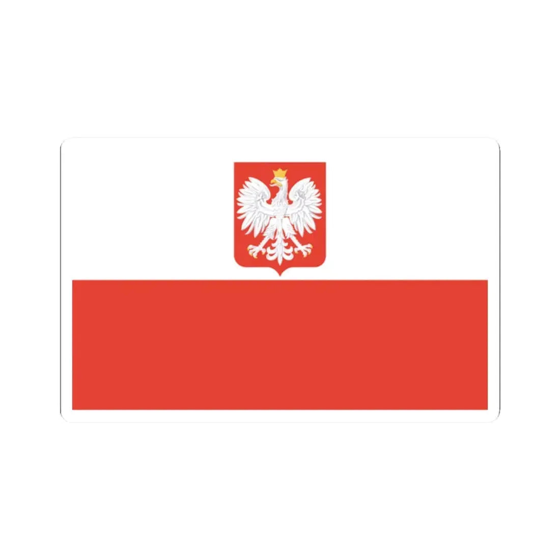 Flag of Poland with coat of arms 1928-1939 (Poland) STICKER Vinyl Kiss-Cut Decal 2 Inch White - The Sticker Space