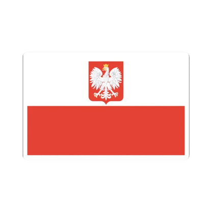 Flag of Poland with coat of arms 1928-1939 (Poland) STICKER Vinyl Kiss-Cut Decal 2 Inch White - The Sticker Space
