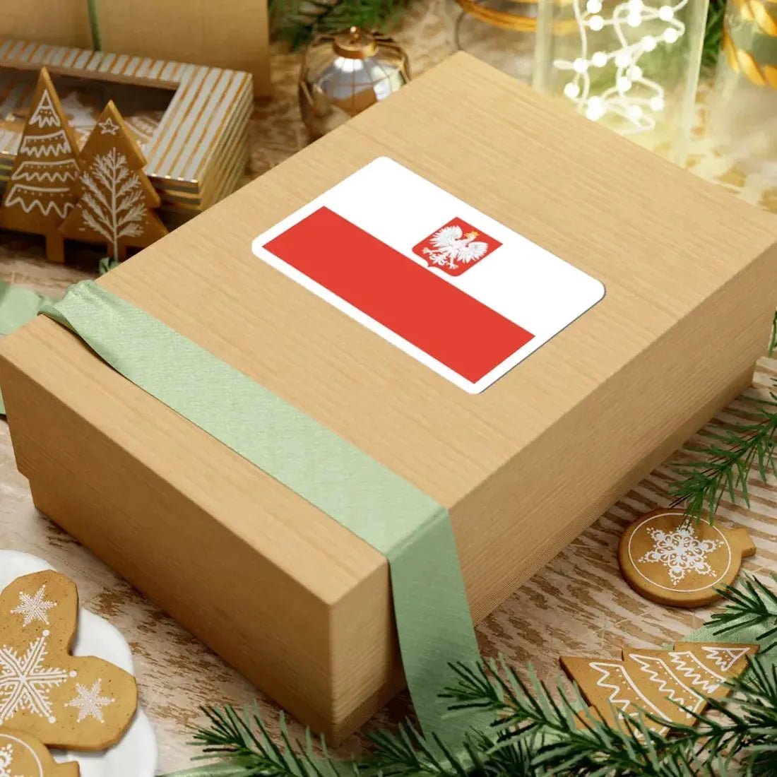 Flag of Poland with coat of arms 1928-1939 (Poland) STICKER Vinyl Kiss-Cut Decal - The Sticker Space