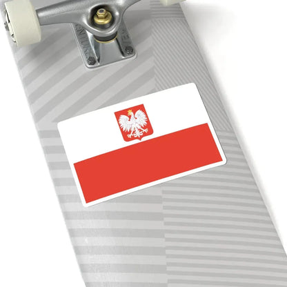 Flag of Poland with coat of arms 1928-1939 (Poland) STICKER Vinyl Kiss-Cut Decal - The Sticker Space