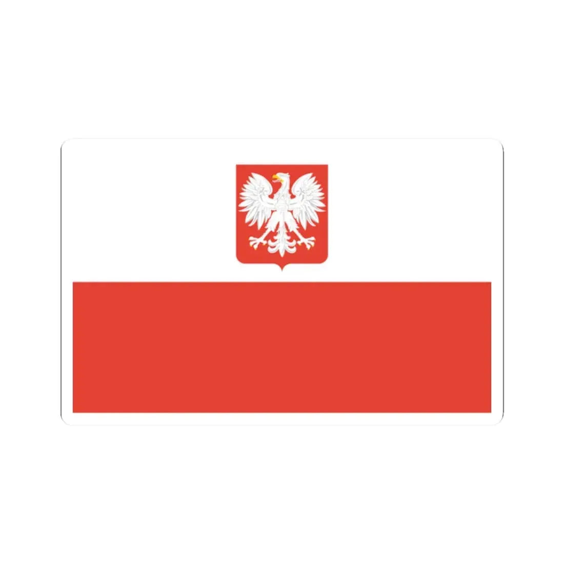 Flag of Poland with coat of arms 1955-1980 (Poland) STICKER Vinyl Kiss-Cut Decal 2 Inch White - The Sticker Space