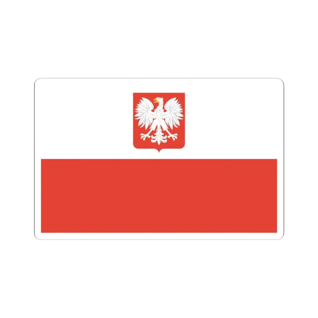 Flag of Poland with coat of arms 1955-1980 (Poland) STICKER Vinyl Kiss-Cut Decal 3 Inch White - The Sticker Space