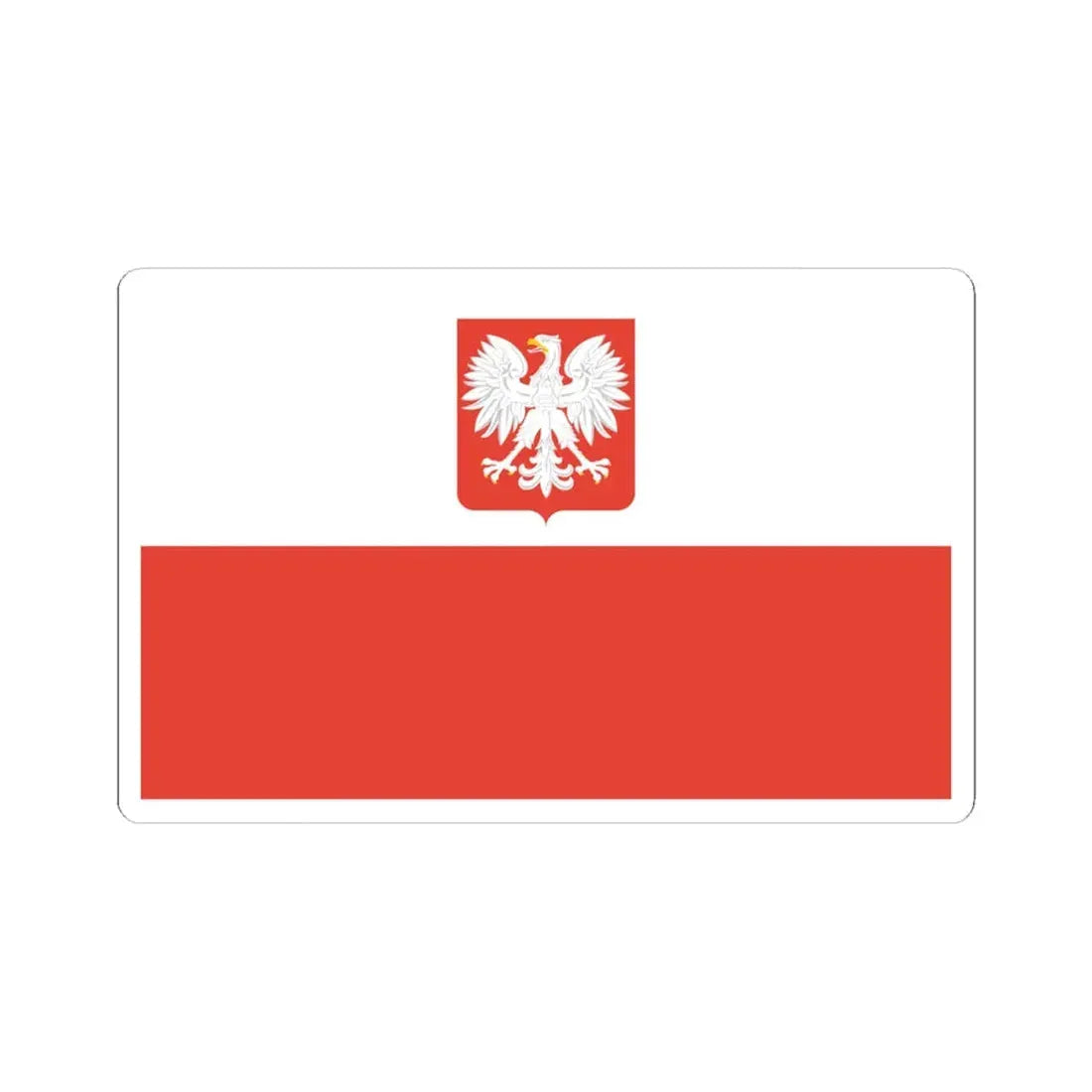 Flag of Poland with coat of arms 1955-1980 (Poland) STICKER Vinyl Kiss-Cut Decal 4 Inch White - The Sticker Space