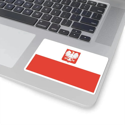 Flag of Poland with coat of arms 1955-1980 (Poland) STICKER Vinyl Kiss-Cut Decal - The Sticker Space