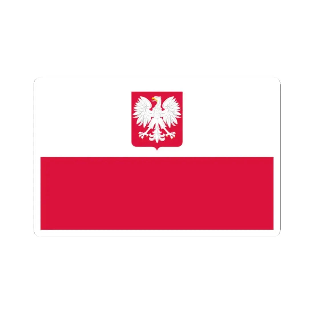 Flag of Poland with coat of arms 1980-1990 (Poland) STICKER Vinyl Kiss-Cut Decal 2 Inch White - The Sticker Space