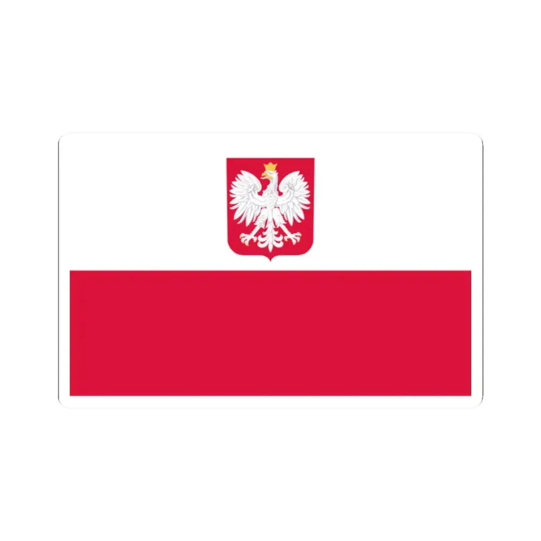 Flag of Poland with coat of arms (Poland) STICKER Vinyl Kiss-Cut Decal 2 Inch White - The Sticker Space