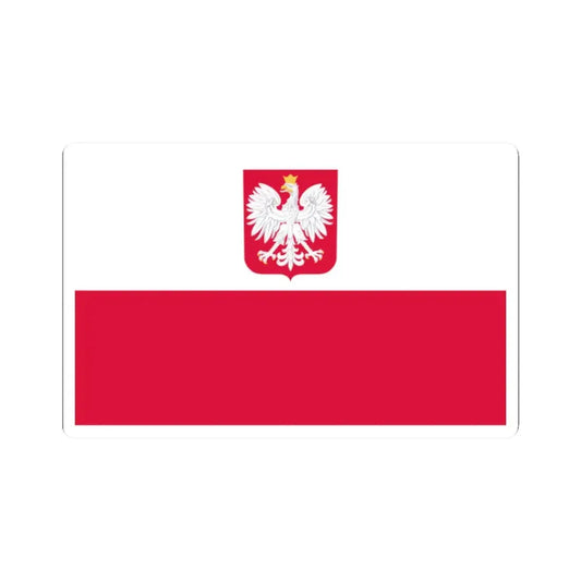 Flag of Poland with coat of arms (Poland) STICKER Vinyl Kiss-Cut Decal 2 Inch White - The Sticker Space