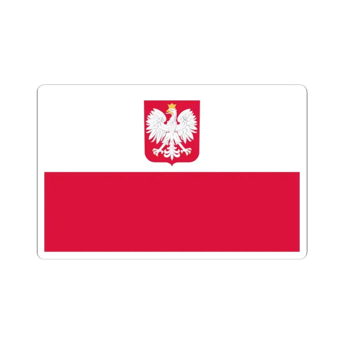 Flag of Poland with coat of arms (Poland) STICKER Vinyl Kiss-Cut Decal 3 Inch White - The Sticker Space