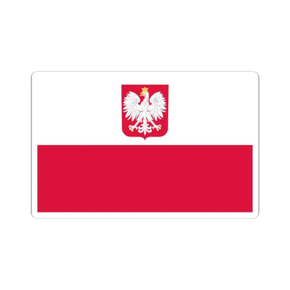 Flag of Poland with coat of arms (Poland) STICKER Vinyl Kiss-Cut Decal 3 Inch White - The Sticker Space