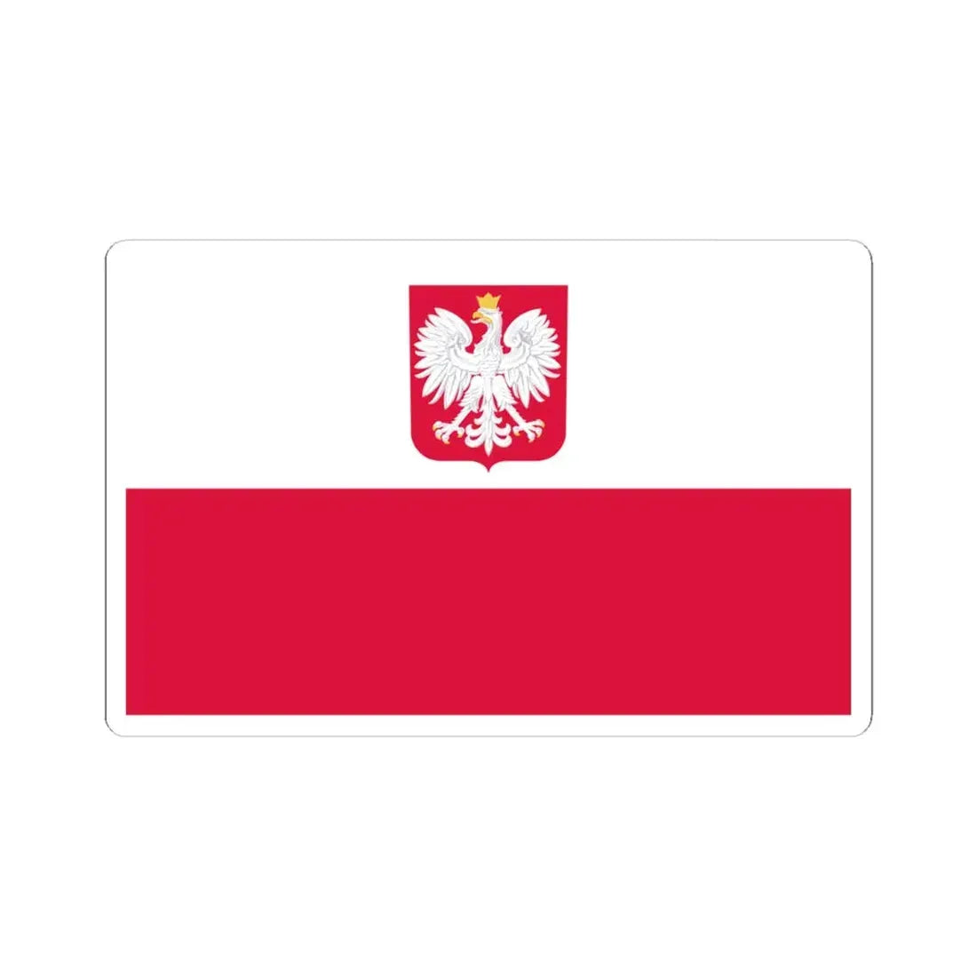 Flag of Poland with coat of arms (Poland) STICKER Vinyl Kiss-Cut Decal 4 Inch White - The Sticker Space