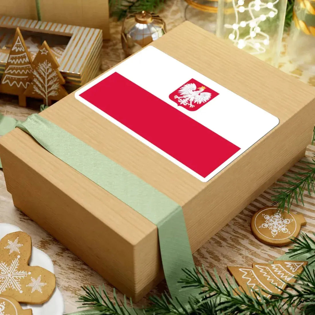 Flag of Poland with coat of arms (Poland) STICKER Vinyl Kiss-Cut Decal - The Sticker Space