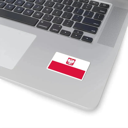 Flag of Poland with coat of arms (Poland) STICKER Vinyl Kiss-Cut Decal - The Sticker Space