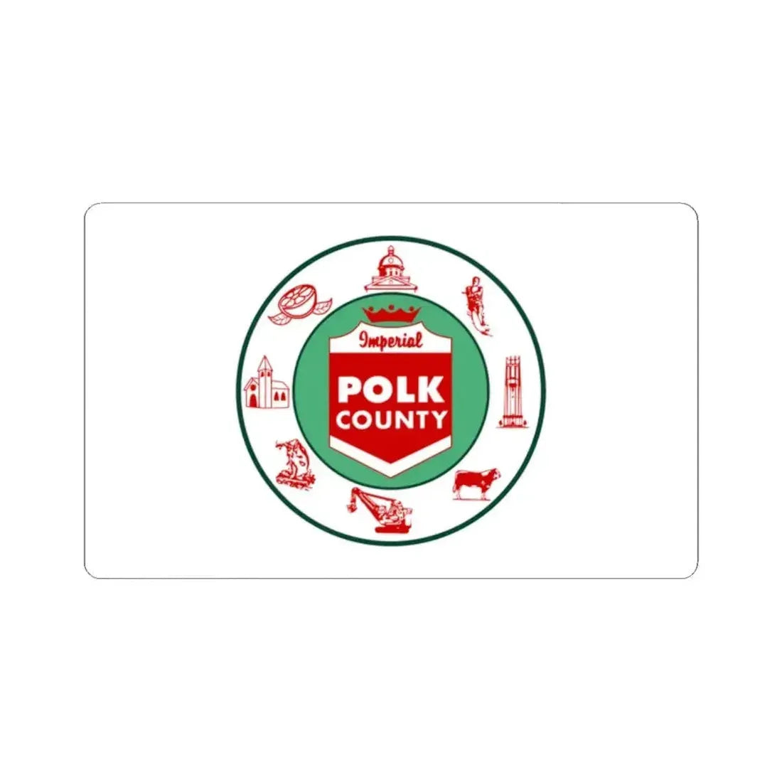 Flag of Polk County Florida (United States) STICKER Vinyl Kiss-Cut Decal 2 Inch White - The Sticker Space