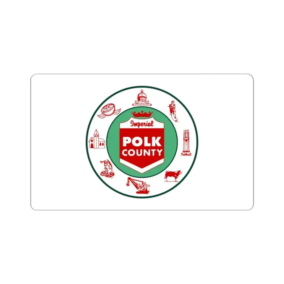 Flag of Polk County Florida (United States) STICKER Vinyl Kiss-Cut Decal 3 Inch White - The Sticker Space