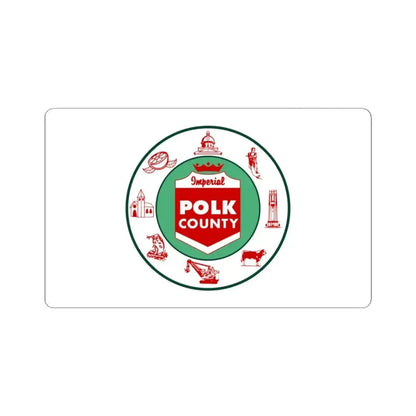 Flag of Polk County Florida (United States) STICKER Vinyl Kiss-Cut Decal 3 Inch White - The Sticker Space
