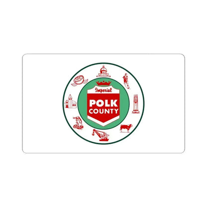 Flag of Polk County Florida (United States) STICKER Vinyl Kiss-Cut Decal 4 Inch White - The Sticker Space