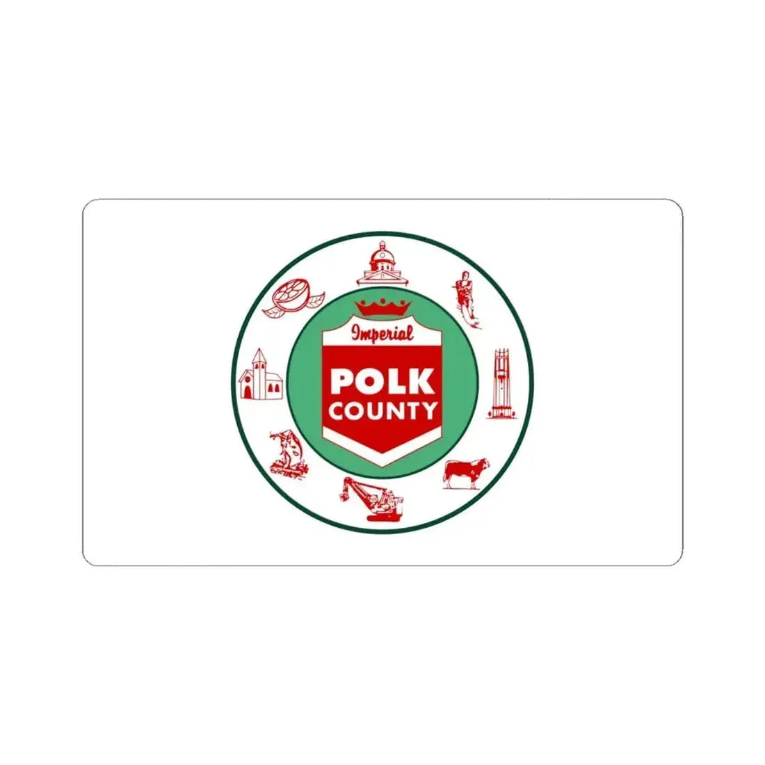 Flag of Polk County Florida (United States) STICKER Vinyl Kiss-Cut Decal 6 Inch White - The Sticker Space