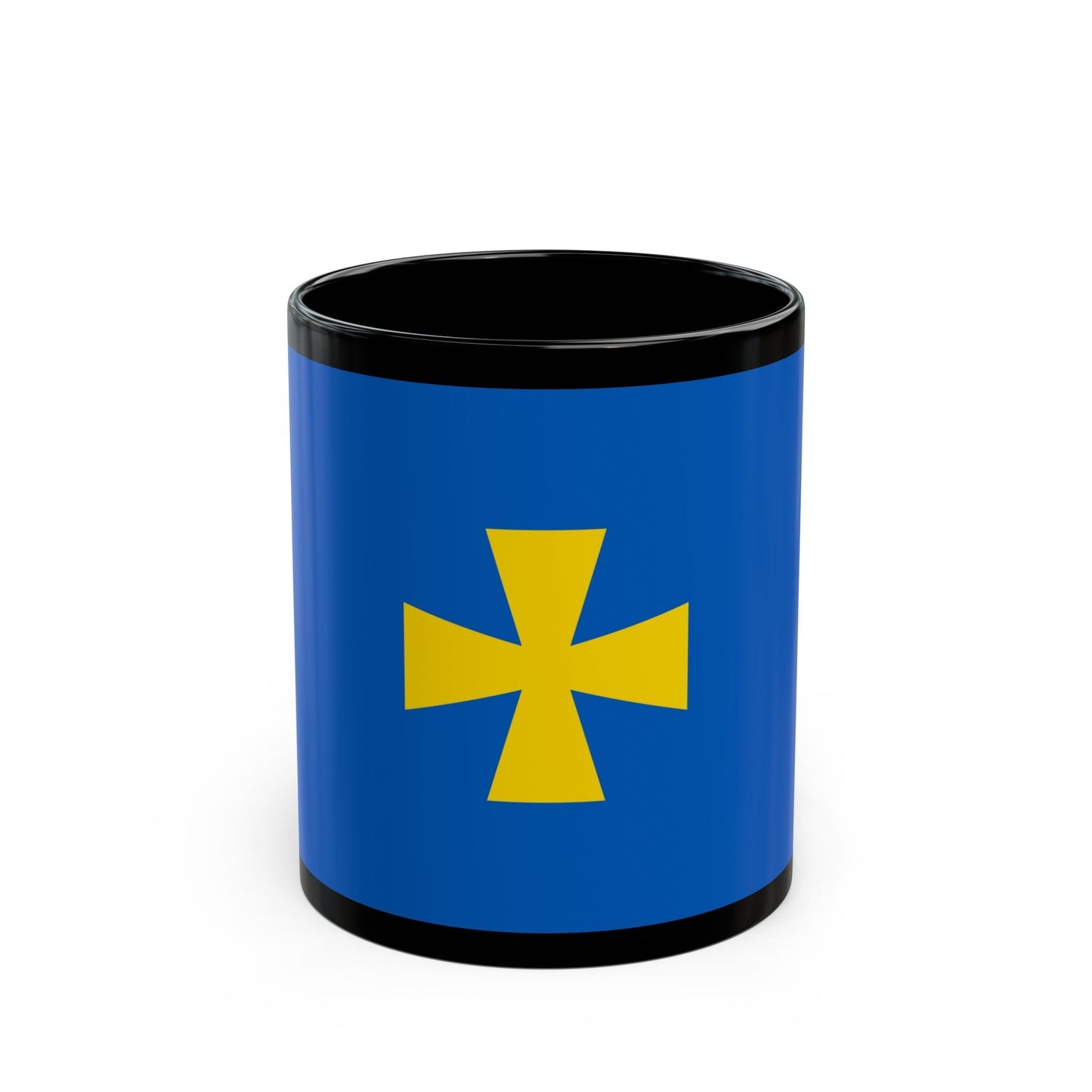 Flag of Poltava Oblast Ukraine - Black Coffee Mug-11oz-The Sticker Space