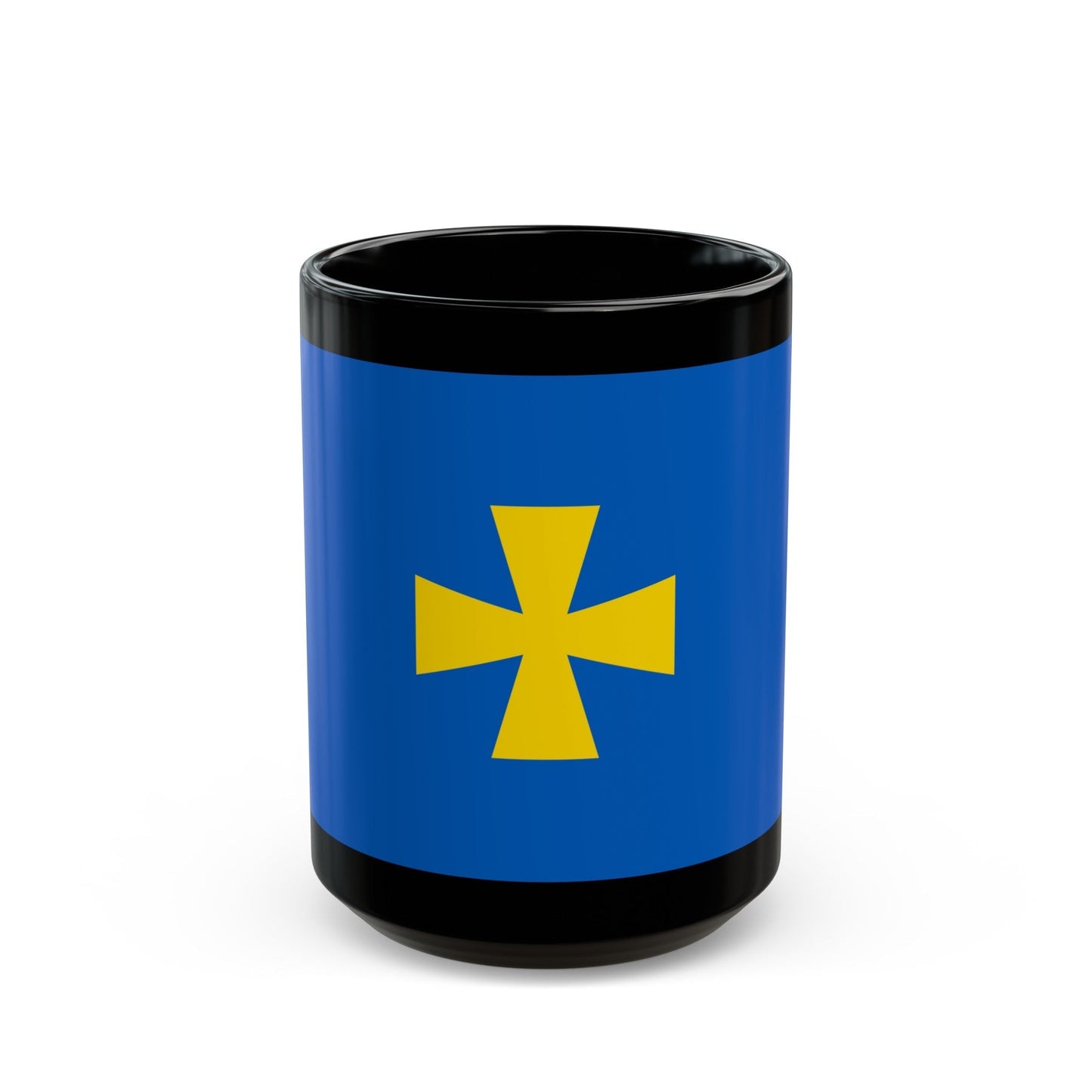 Flag of Poltava Oblast Ukraine - Black Coffee Mug-15oz-The Sticker Space