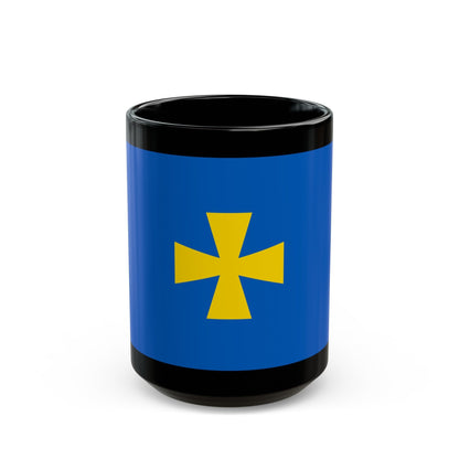 Flag of Poltava Oblast Ukraine - Black Coffee Mug-15oz-The Sticker Space