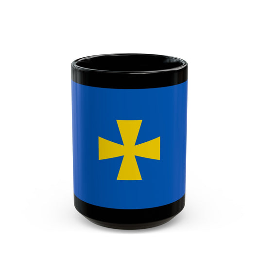 Flag of Poltava Oblast Ukraine - Black Coffee Mug-15oz-The Sticker Space