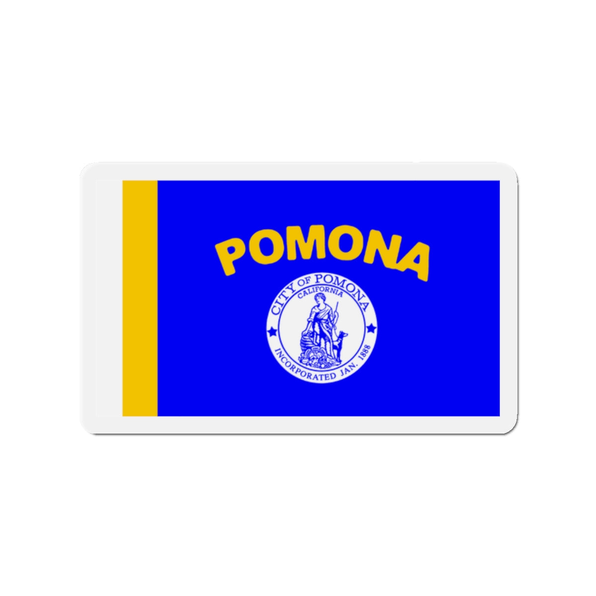 Flag of Pomona California - Die-Cut Magnet-2" x 2"-The Sticker Space