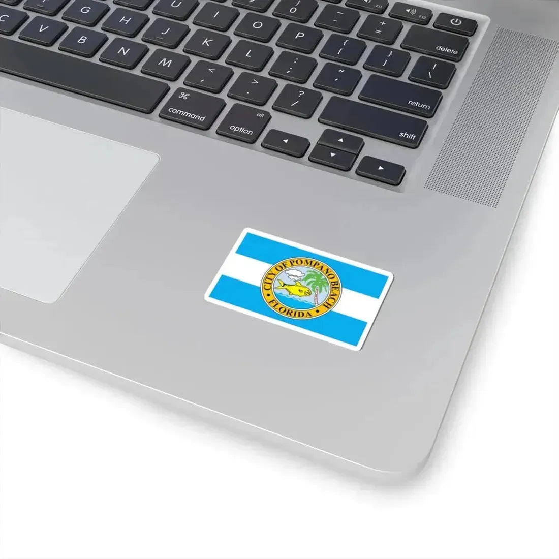 Flag of Pompano Beach Florida (United States) STICKER Vinyl Kiss-Cut Decal - The Sticker Space