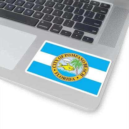 Flag of Pompano Beach Florida (United States) STICKER Vinyl Kiss-Cut Decal - The Sticker Space