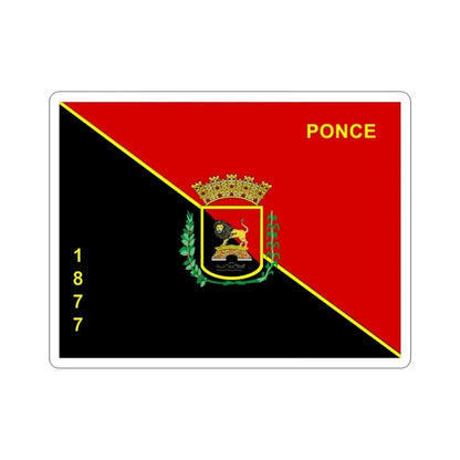 Flag of Ponce Puerto Rico 1877 Version STICKER Vinyl Die-Cut Decal - The Sticker Space