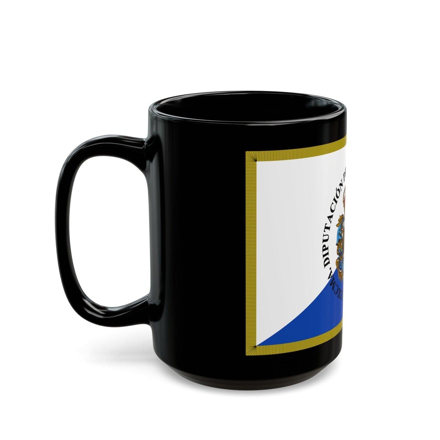 Flag of Pontevedra Spain - Black Coffee Mug-The Sticker Space