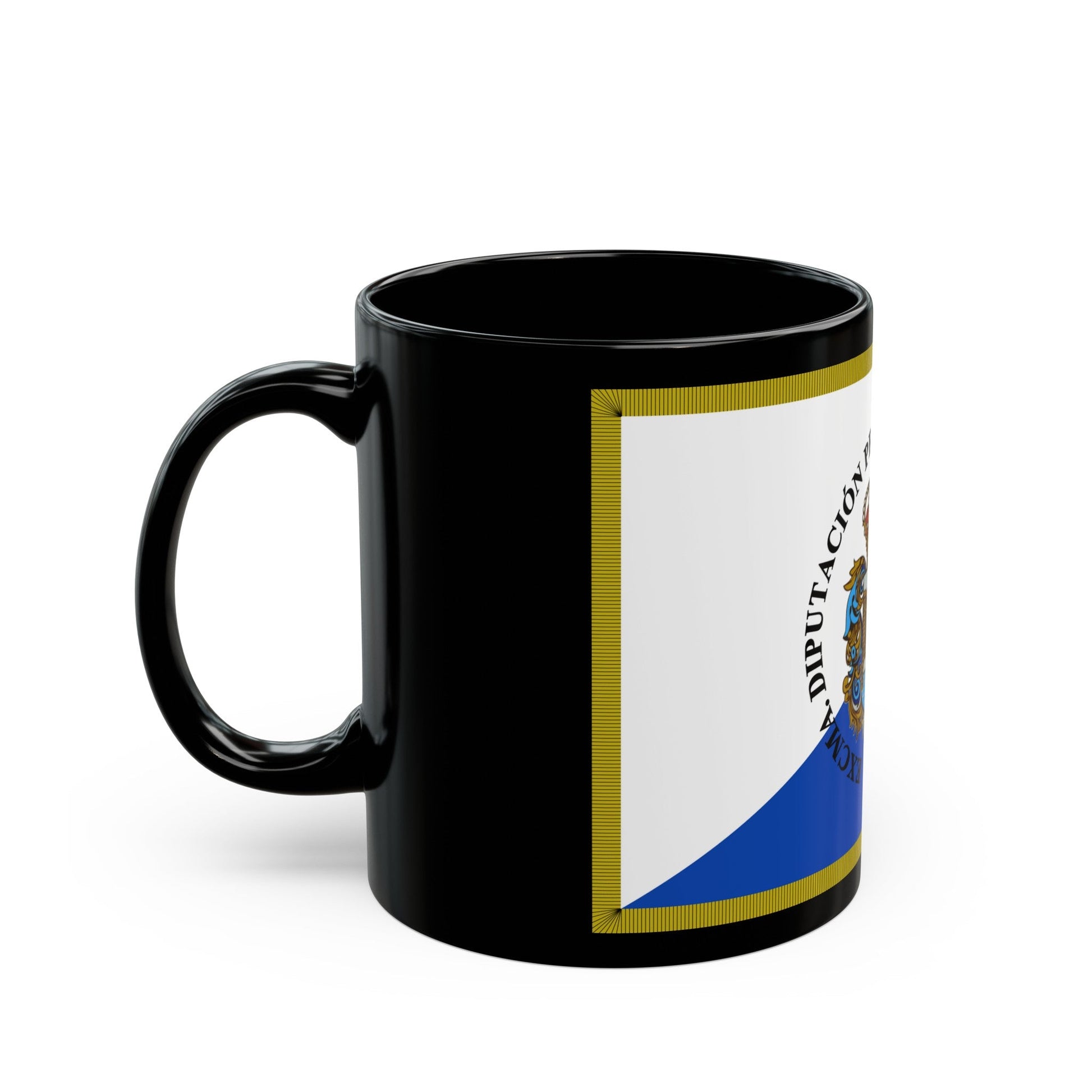 Flag of Pontevedra Spain - Black Coffee Mug-The Sticker Space