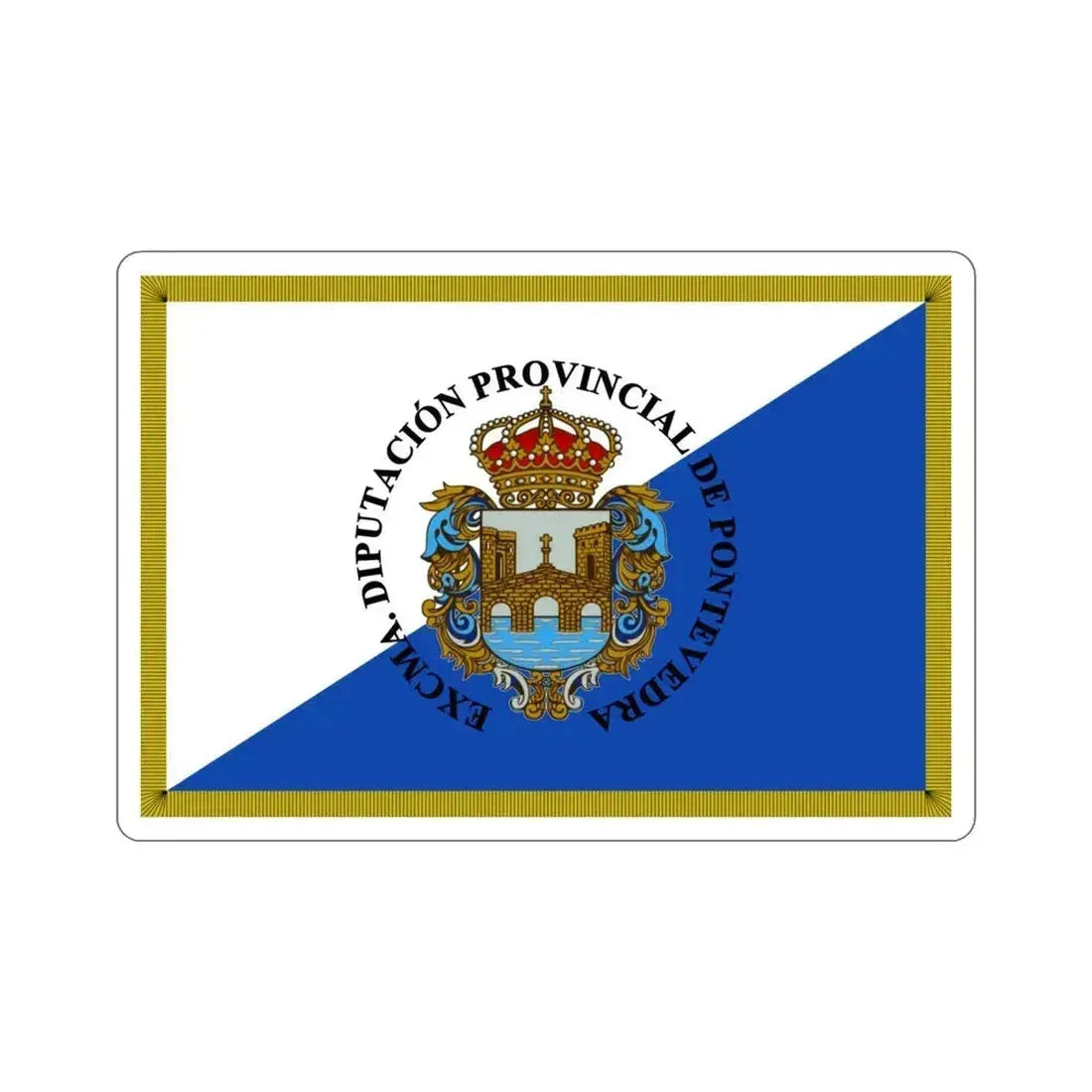 Flag of Pontevedra Spain STICKER Vinyl Die-Cut Decal 4 Inch - The Sticker Space