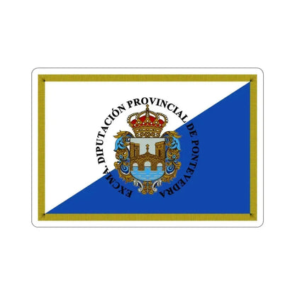 Flag of Pontevedra Spain STICKER Vinyl Die-Cut Decal 4 Inch - The Sticker Space