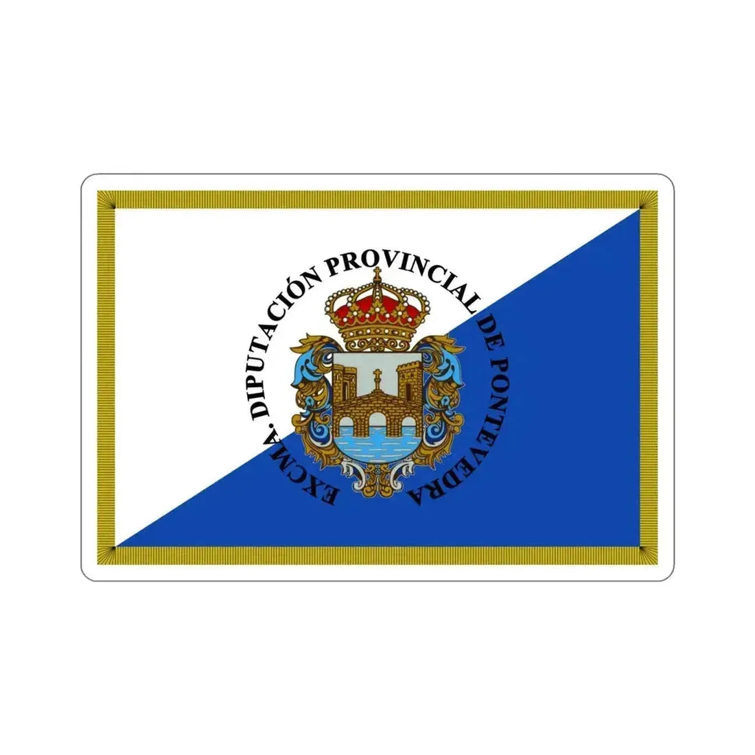 Flag of Pontevedra Spain STICKER Vinyl Die-Cut Decal 6 Inch - The Sticker Space